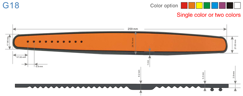 RFID Silicone Wristband G18 Size